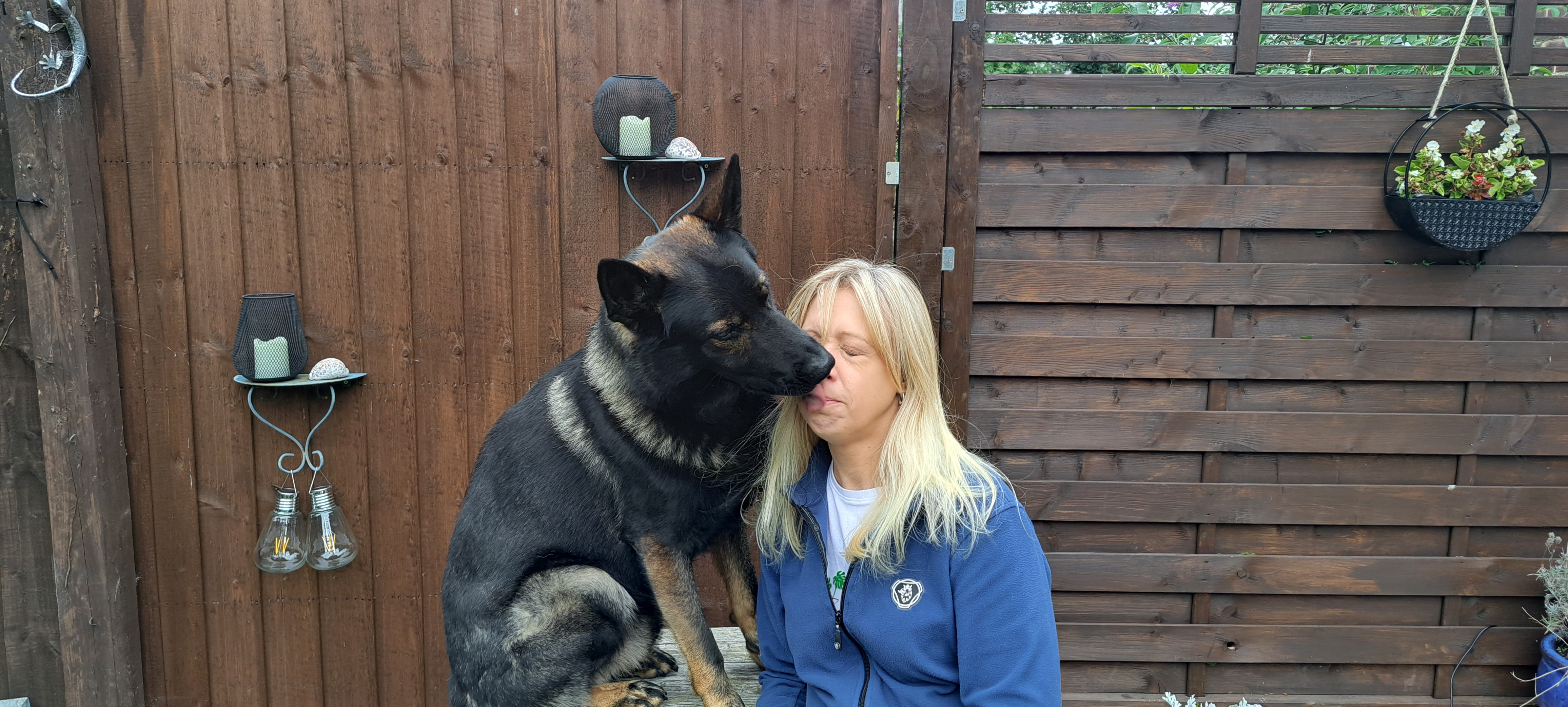 Marie and Bodie together in the garden